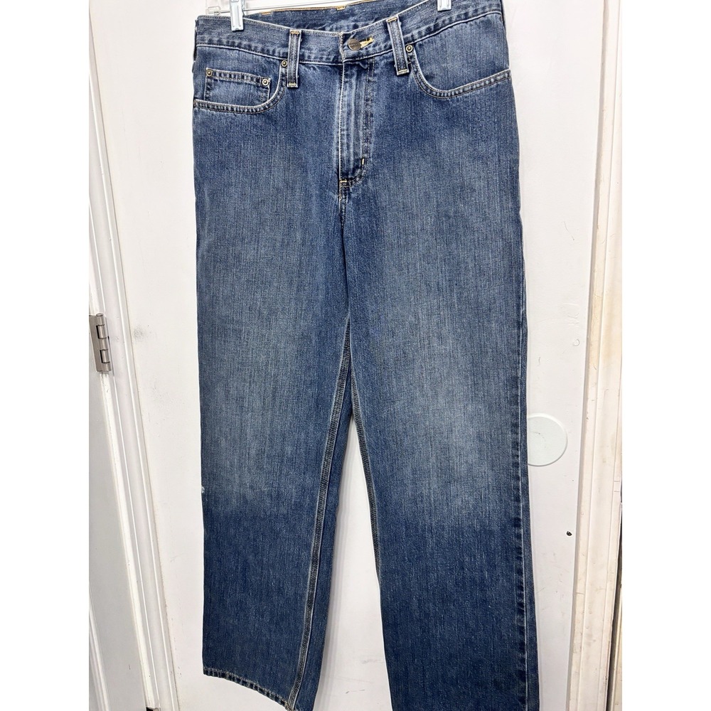 Carhartt Men's Sturdy Relaxed Fit Medium Blue Jeans Denim 32x32 Work Casual